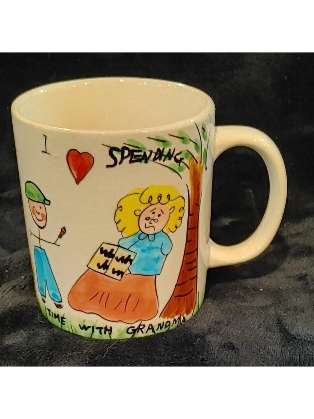 Hand painted "I love spending time with grandma"" Mug/Cup